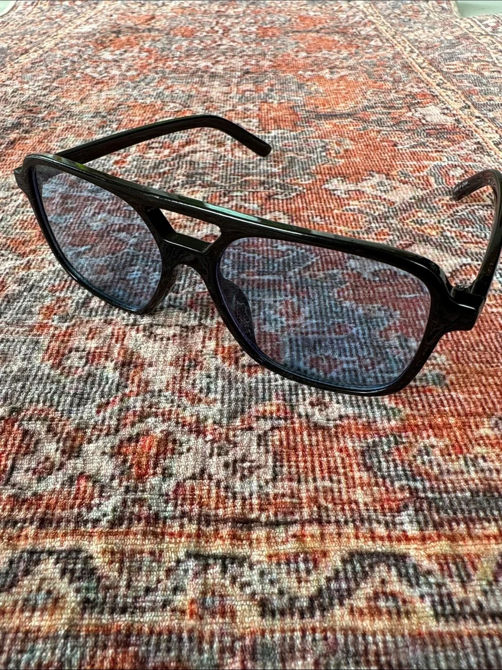 Black Sunglasses with Blue Tinted Lenses